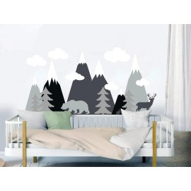 Mountains Woodland Wall Decal Mountains Woodland Wall Decal