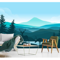 Blue Ombre Mountains Wallpaper