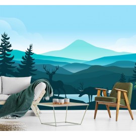 Blue Ombre Mountains Wallpaper