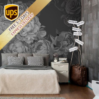 Dark Peony Flowers Wallpaper