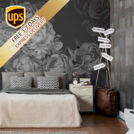 Dark Peony Flowers Wallpaper